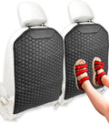 Owleys Kick Mat Back Seat Protector - Car Back Seat Cover for Kids Feet - Waterproof & Sturdy Protector for Upholstery from Dirt, Mud, Scratches and Stain (Black 2 pcs)