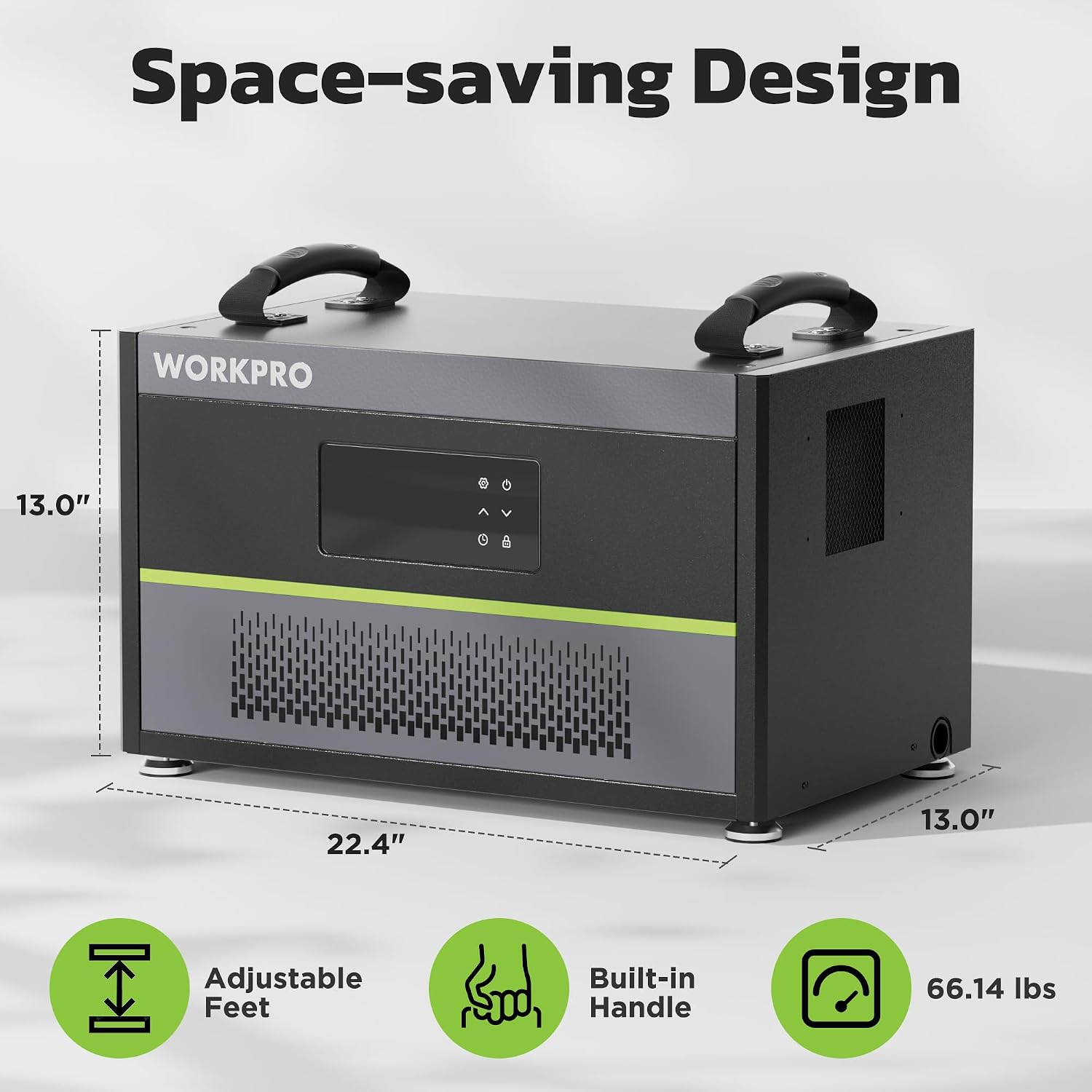 WORKPRO Crawl Space Dehumidifier, 145 Pint Commercial Dehumidifier for Basement, Warehouse and Garage, Covers 6000Sq. Ft, Drain Hose, Automatic Defrost, Memory Starting and Washable Filter