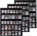 KCRasan 3 Pack 35 Graded Sports Card Display Frame -Baseball Card Display Case Lockable - Trading Card Collector Wall Display Holder for Basketball Football Cards, UV Protection Acrylic