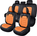 Car Seat Cover Fit for Ford Bronco Sport 2021-2025,Compatible Airbag Non-Slip Waterproof Seat Cover,Car Seat Protector Premium Interior (Standard 5 Seats,Black Orange)