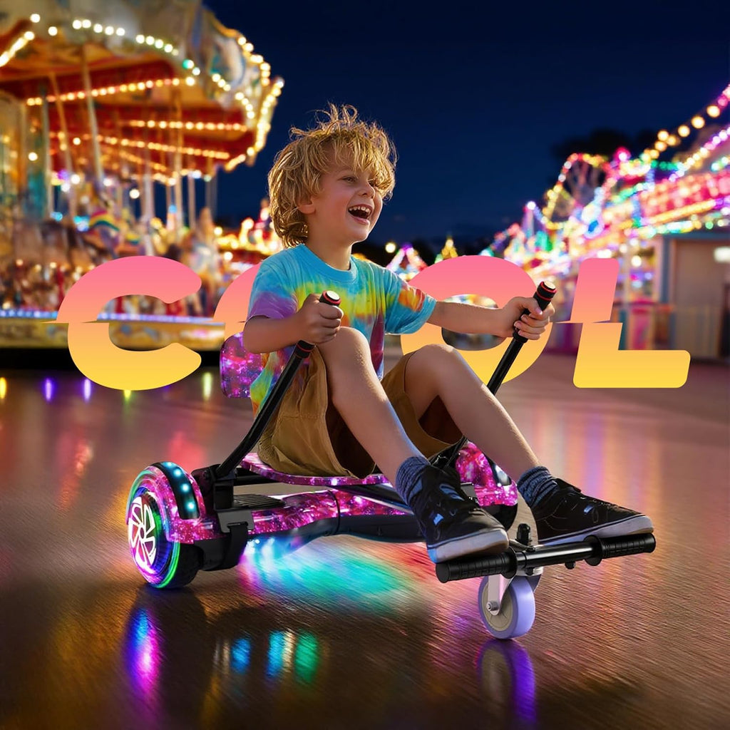 Scooter Seat Attachment, Scooter with Go Kart for Kids Boys Girls Adults, LED Lights, Bluetooth(Include Go-Kart)