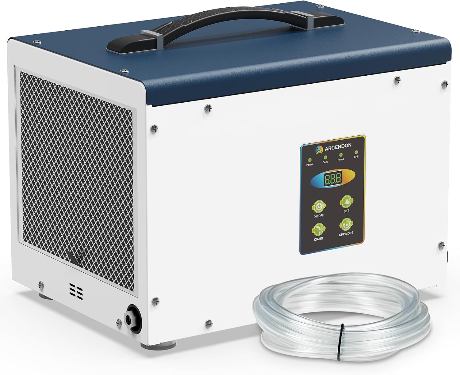 ARGENDON Crawlspace Dehumidifier with Pump, 70 Pint Commercial Dehumidifier for Basement with Drain Hose, Auto Defrost, Memory Starting, Compact, GLGR, Up to 1000 Sq Ft, 5 Years Limited Warranty