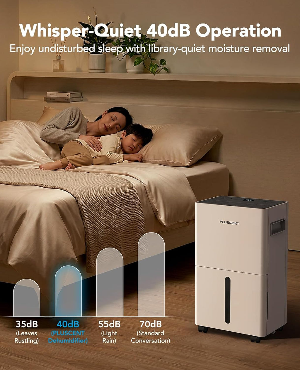 PLUSCENT 21 Pint Dehumidifier for Basement and Home, 1500 Sq Ft Portable Dehumidifier with Drain Hose, Quiet Smart Humidity Control for RV, Bedroom & Bathroom, Auto Defrost, 24H Timer