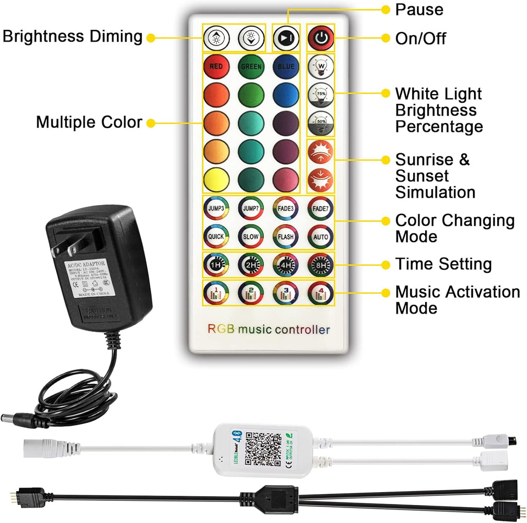 VEVOR LED Lighted Liquor Bottle Display Shelf, 2-Step 40-inch LED Bar Shelves for Liquor, Illuminated Home Bar Shelf with RF Remote & App Control 7 Static Colors 1-4 H Timing, Acrylic Lighted Shelf for 20 Bottles