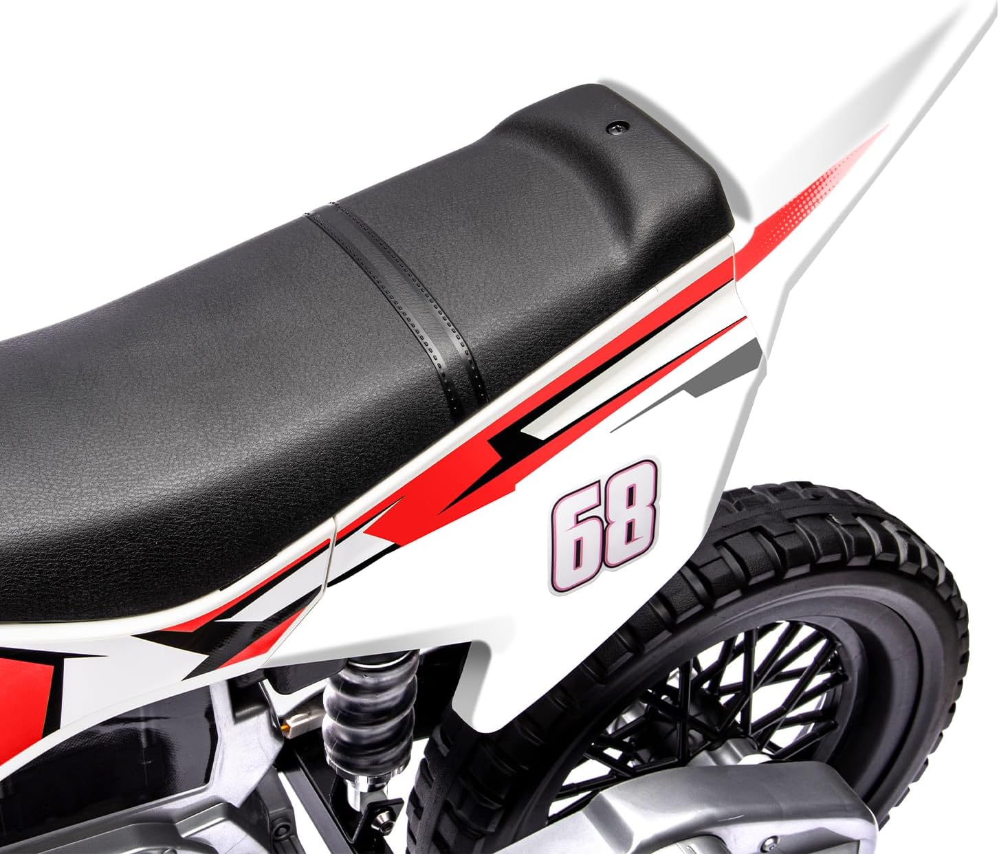 12V Kids Motorcycle w/Treaded Tires, 3.1mph Top Speed, Kids Motorcycle w/Training Wheels, Spring Suspension, Ideal for Toddlers 3-6 Years Old, Red