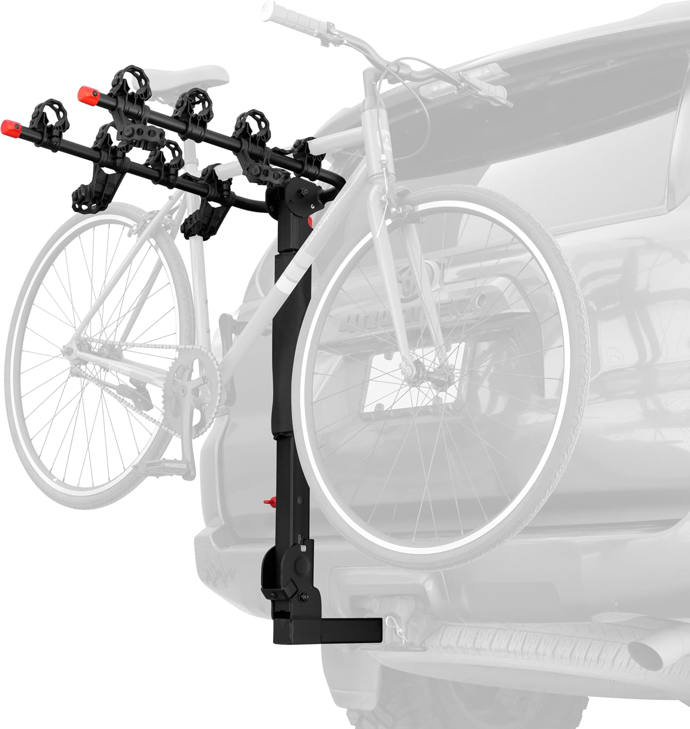 Retrospec Lenox 2-5 Bike Rack Hitch for Car, Truck, SUV - 2in Hitch Mount with Foldable Steel Frame, Anti-Rattle Adapter & Tie Down Straps
