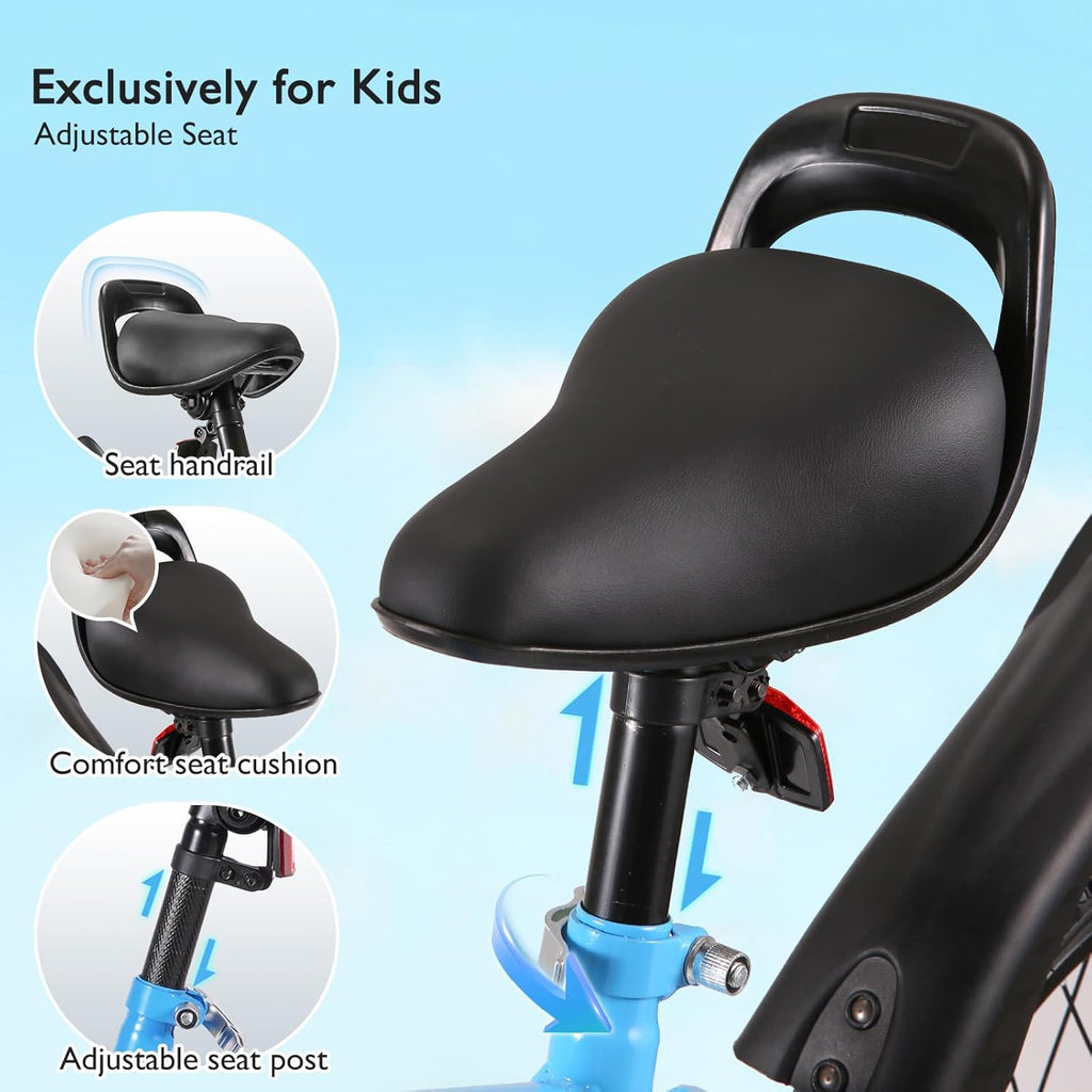BODIOO Kid Bike for Boys Girls 18 Inch Kid Bicycle with Kickstand Adjustable Seat Dual Brake System Sturdy Frame Lightweight Pump Reflector