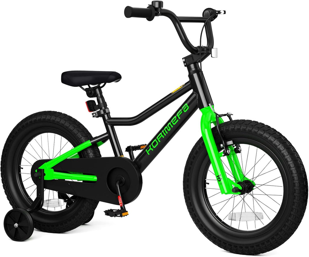 KORIMEFA Kids BMX Bike for 2-8 Years Old, 12 14 16 Inch Coaster Brake Bicycle with Removable Training Wheels, Children Bike for Little Boys & Girls, Rider Height 33-50 Inch
