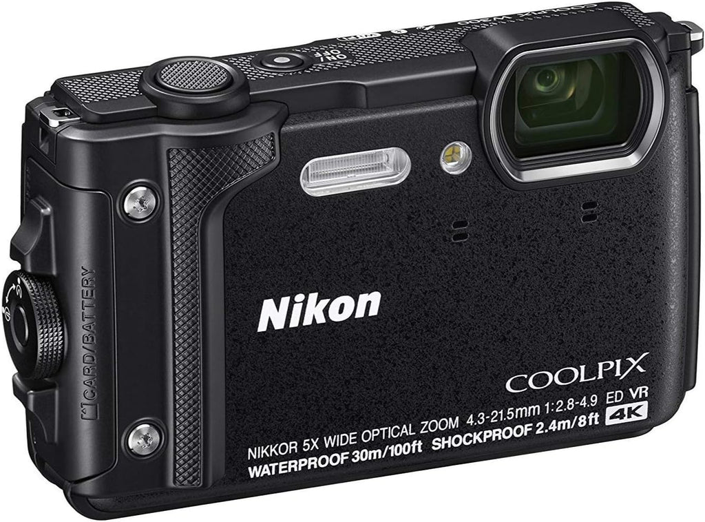 Nikon W300 Waterproof Underwater Digital Camera with TFT LCD, 3', Black (26523)