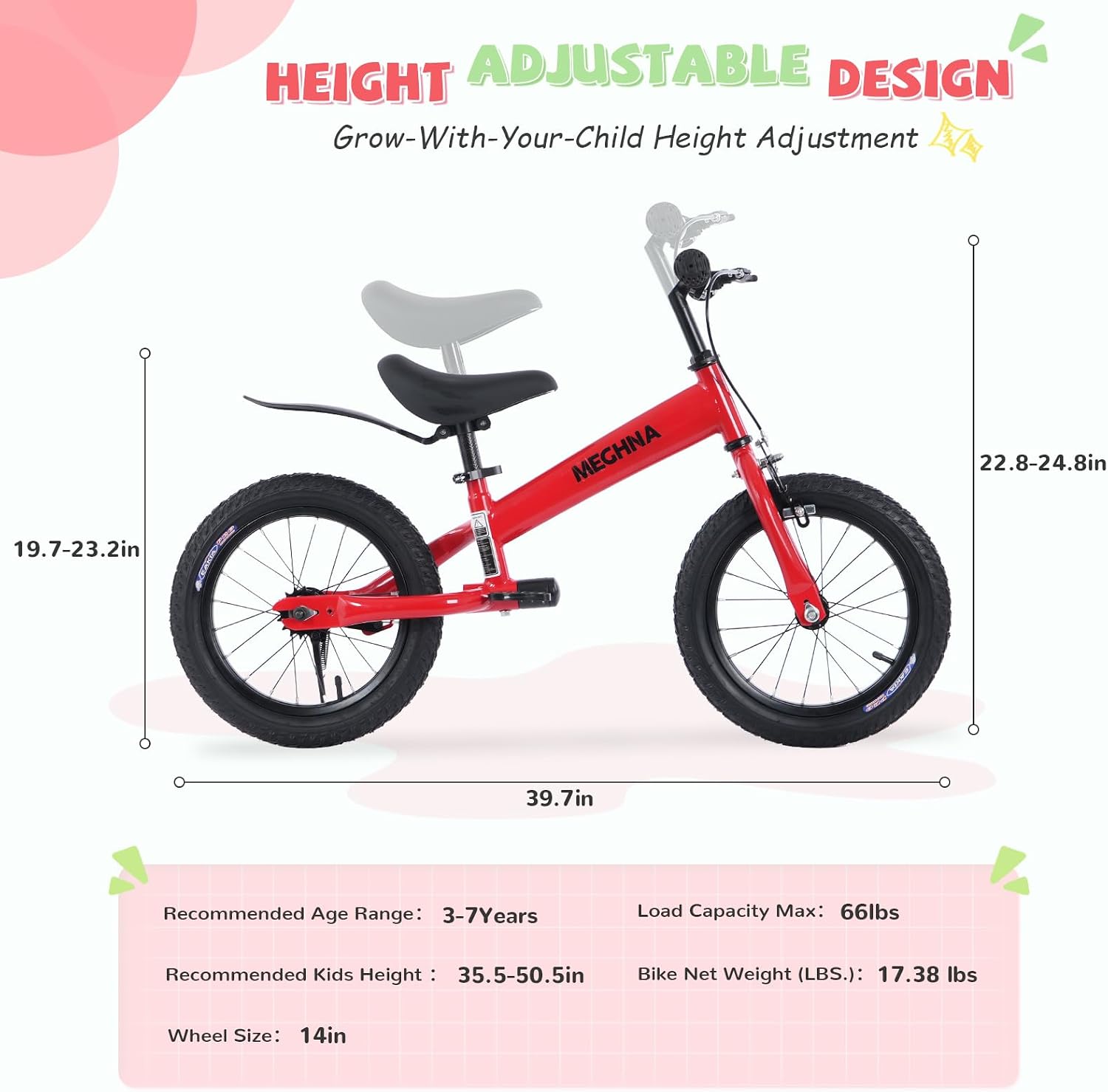 3-in-1 Montessori Balance Bike,Tri-Purpose of Kids Balance Bikes and Toddler Tricycles/Bikes，for 2 3 4 5 6 7 Years Old-14 inch Balance Bike with Training Theory, Pedal Kit, Training Wheels,Brakes