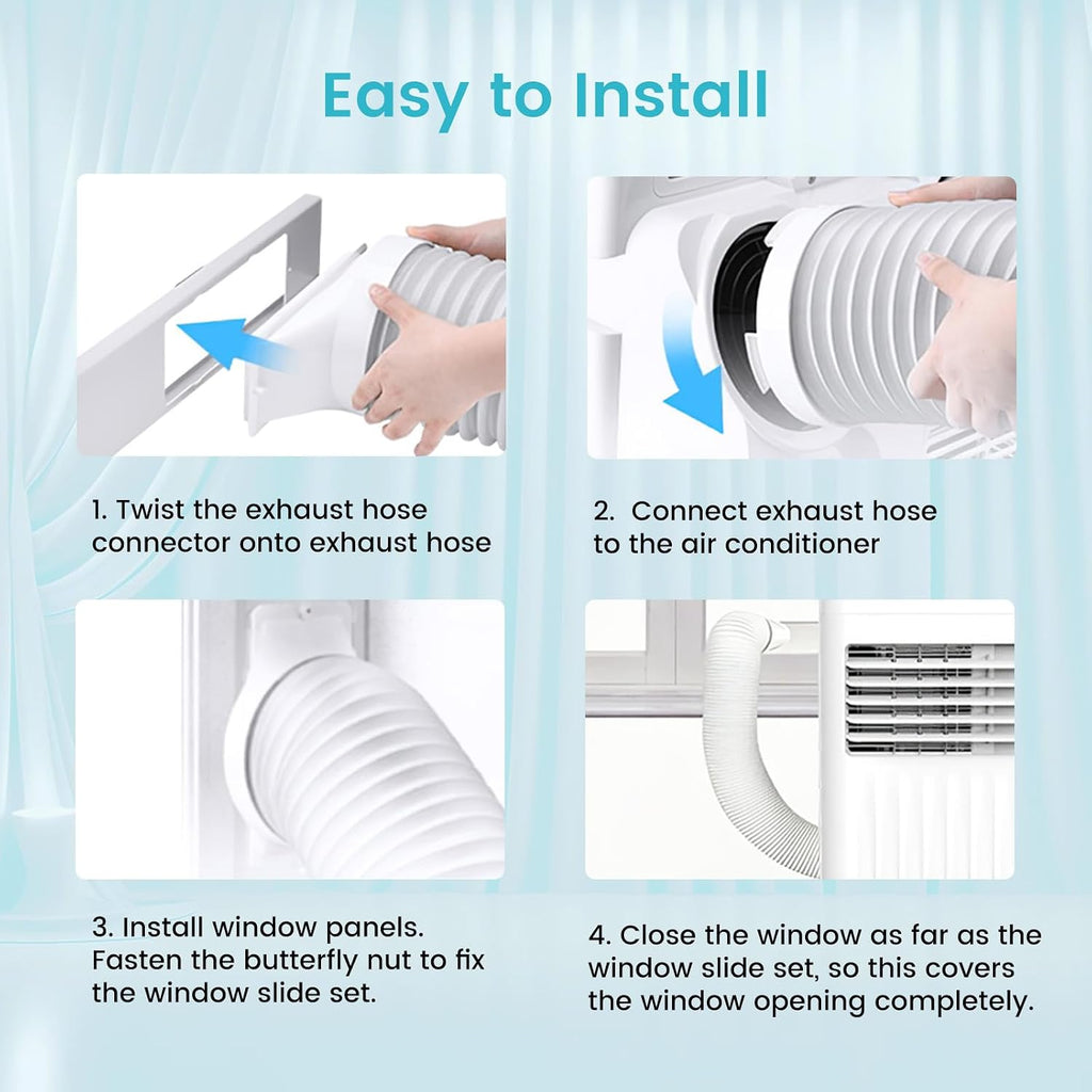 Antarctic Star Portable Air Conditioners 8,000 BTU, Small Portable AC with Cooling, Fan, Dehumidifier Function, 24H Timer, Cooling up to 350 Sq.Ft. Window Kit Panel, 62ºF and 86ºF Temperature Range