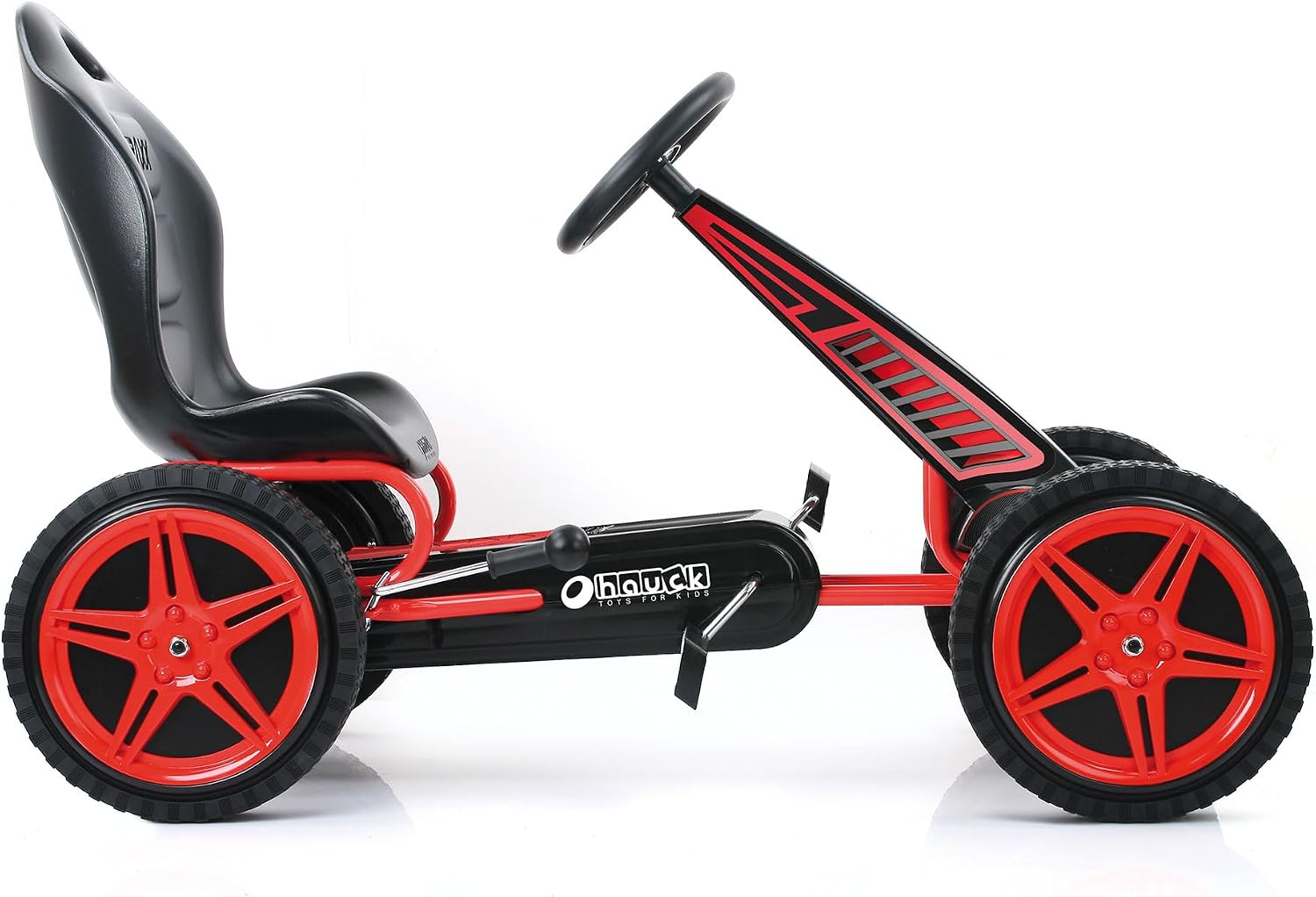 hauck Kids Pedal Go Kart, Hurricane 4 Wheel Bike Cart with Rubber Tires, Ages 4-10, Red - Outdoor Ride-On Bicycle Karts with Wheels for Boys and Girls
