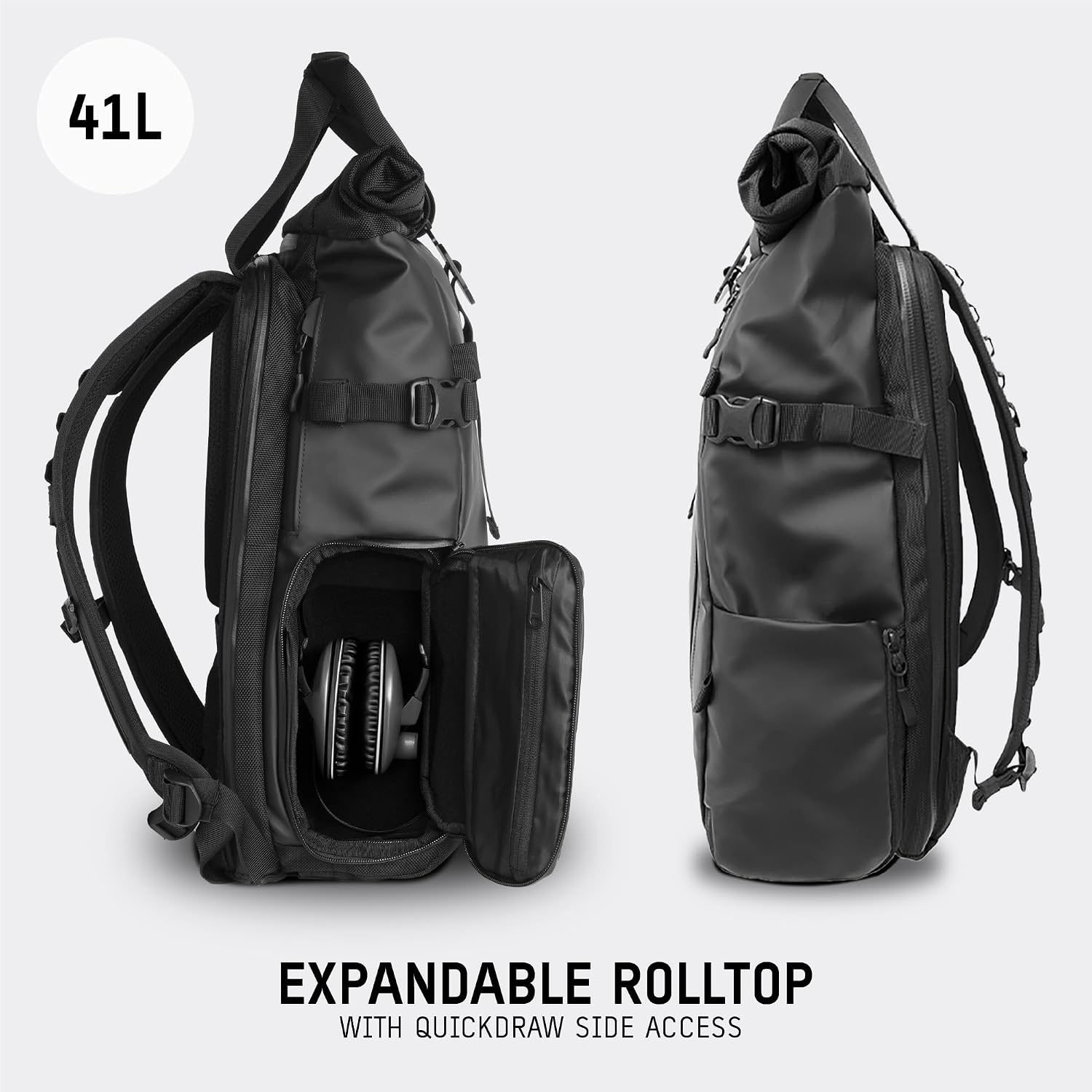 WANDRD PRVKE 41L Photography Bundle: Weather-Resistant Travel & Camera Backpack with Laptop Sleeve, Quick Side Access, Clamshell Opening – Ideal Photography & Travel Bag (Black)