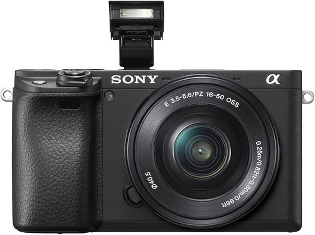 Sony a6400 Mirrorless Camera with 16-50mm Lens, 128GB Extreem Speed Memory,.43 Wide Angle & 2X Lenses, Case,Tripod, Filters, Hood, Grip,Spare Battery & Charger,Editing Software Kit -Deluxe Bundle