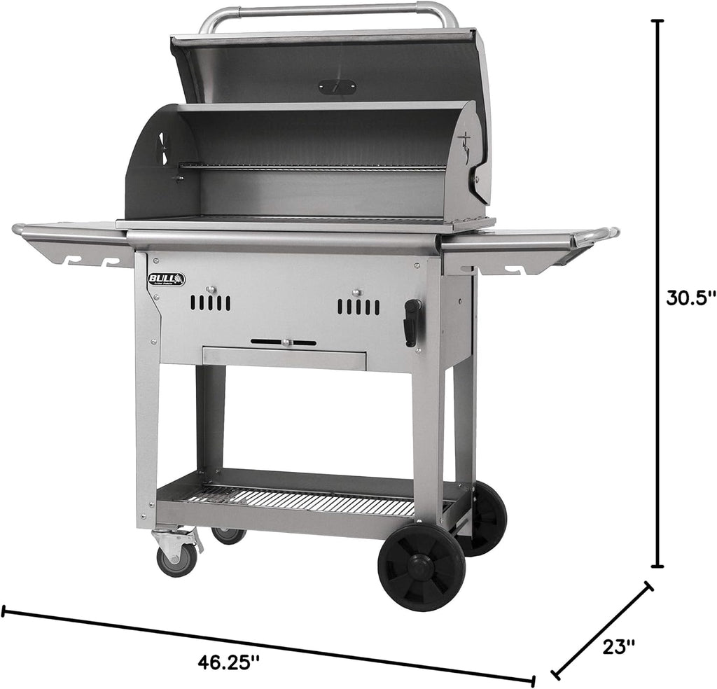 Bull Outdoor Products 88000 Bison Charcoal Grill Cart, Stainless Steel