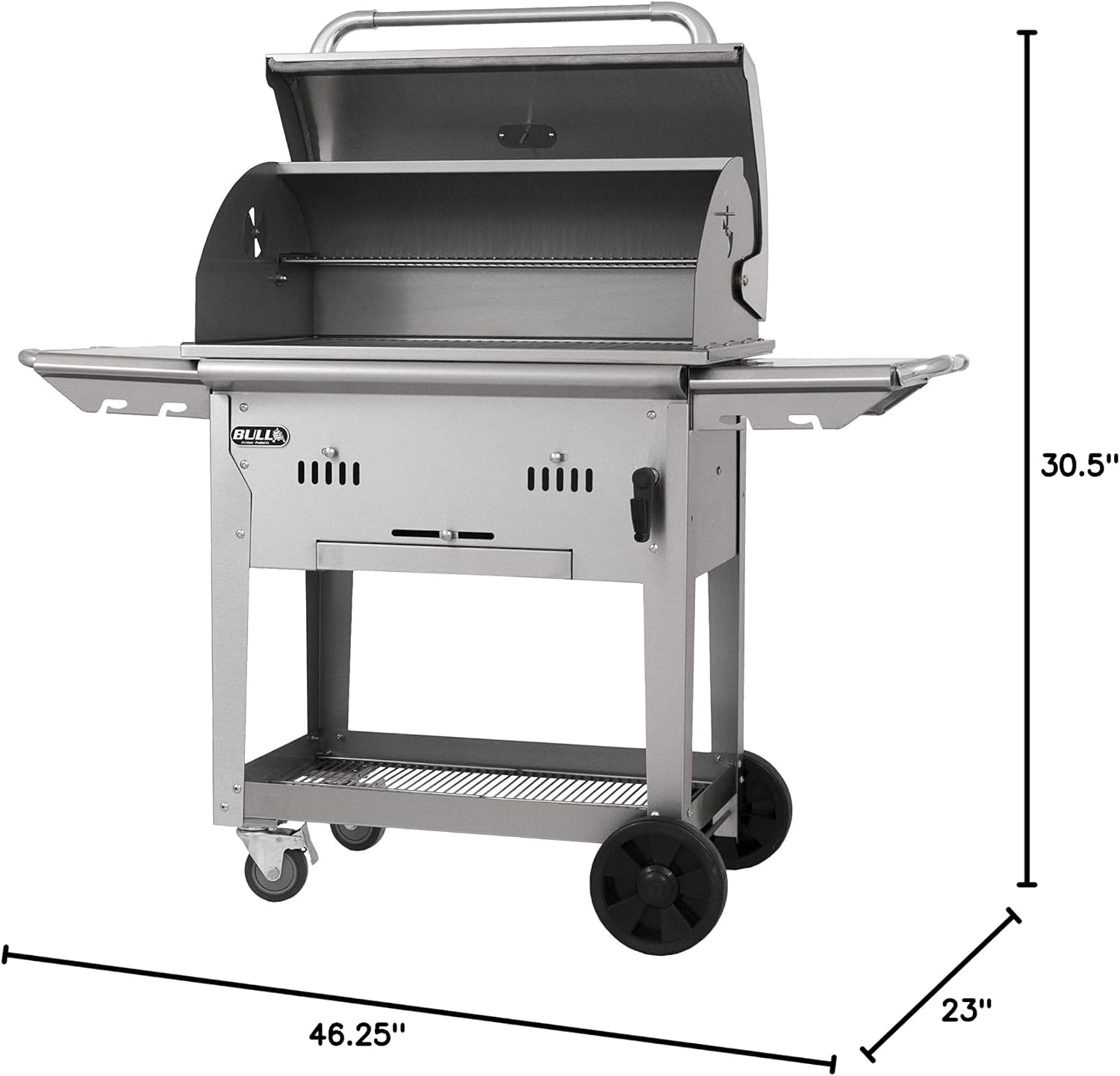 Bull Outdoor Products 88000 Bison Charcoal Grill Cart, Stainless Steel