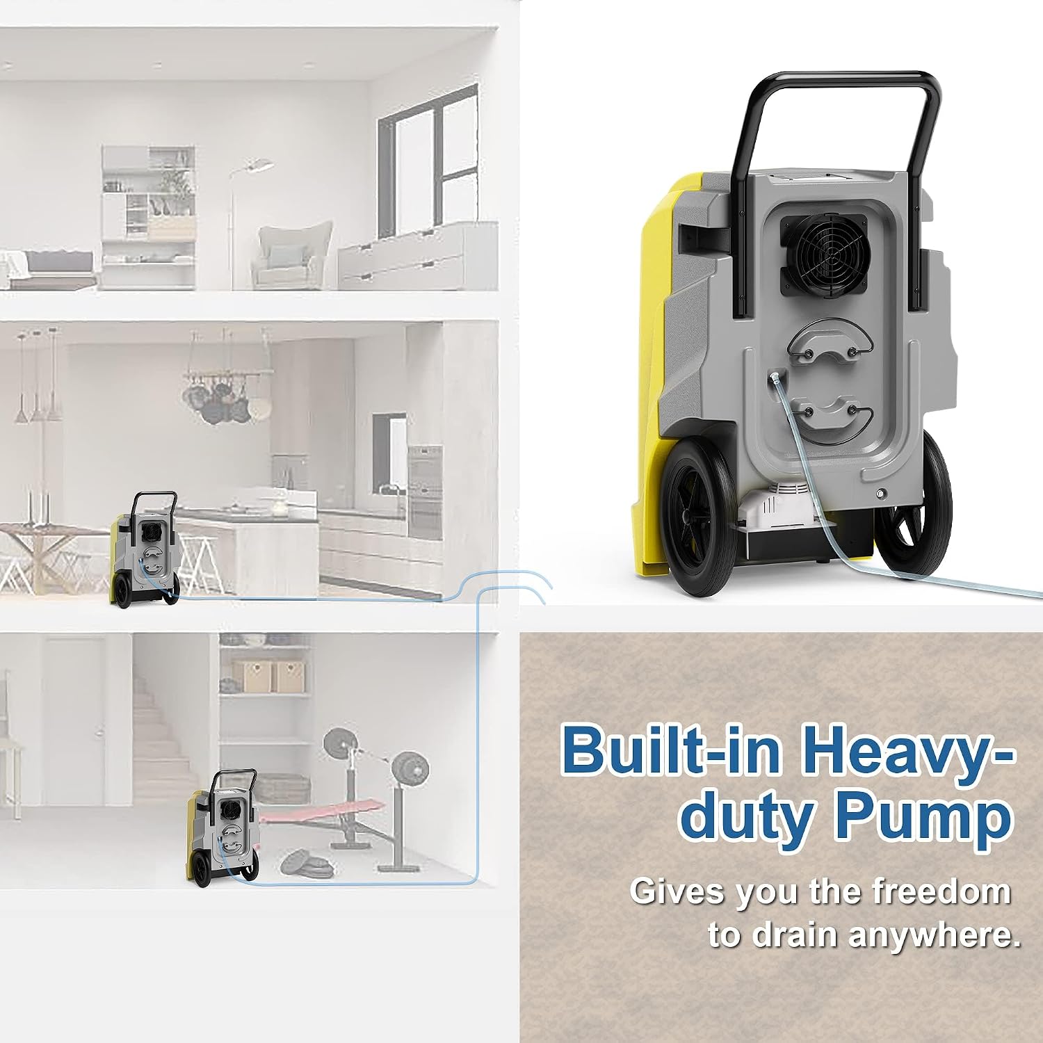 ALORAIR 190 PPD LGR Commercial Dehumidifier with Pump & Drain Hose, Smart APP Control up to 2,600 Sq.Ft Industrial Dehu for Home, Water Damage Restore, Basements, Job Sites, 5 Years Limited Warranty