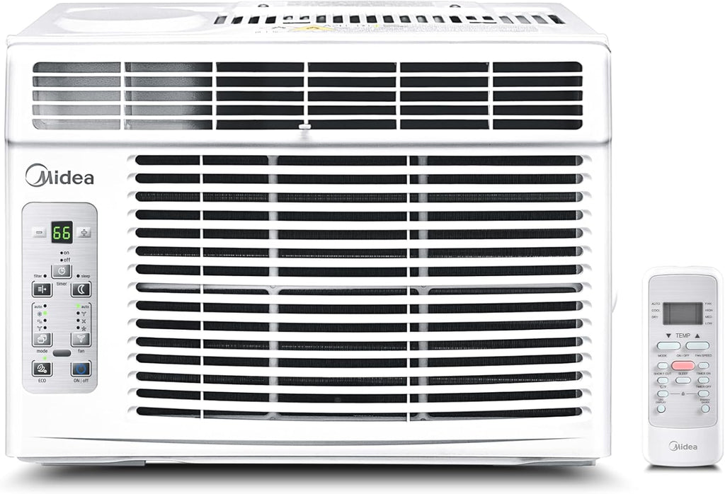 Midea 6,000 BTU Window Air Conditioner, 3-in-1 Cool/Fan/Dehumidifier Window AC Unit, Easycool Air Conditioner with Remote Control, Cools up to 250 Sq. Ft., Fits bedroom, study, office