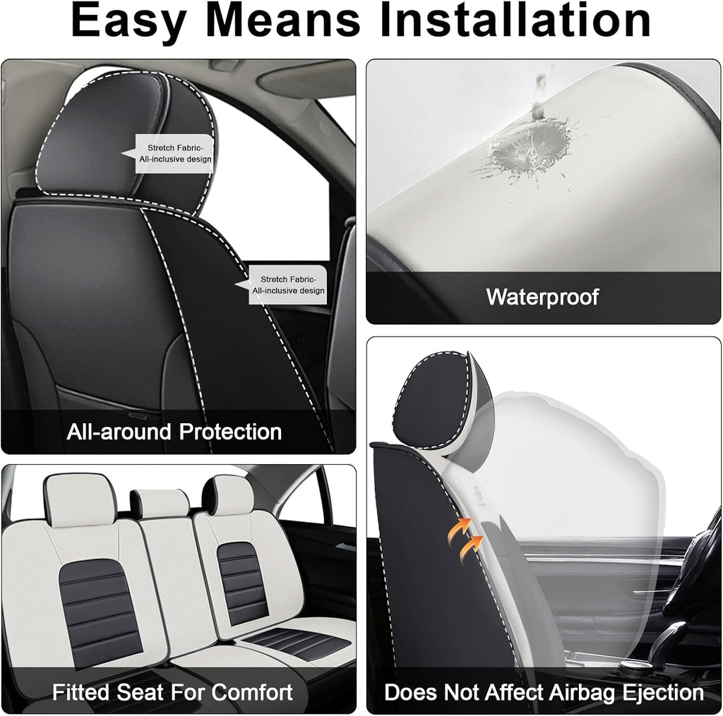 2 Seat Covers for Infiniti QX80 2000-2026 Breathable Car Seat Covers,Anti-Slip Waterproof Car Seat Protectors with Airbag,Automotive Vehicle Cushion with Storage Pockets (Standard,Gray)