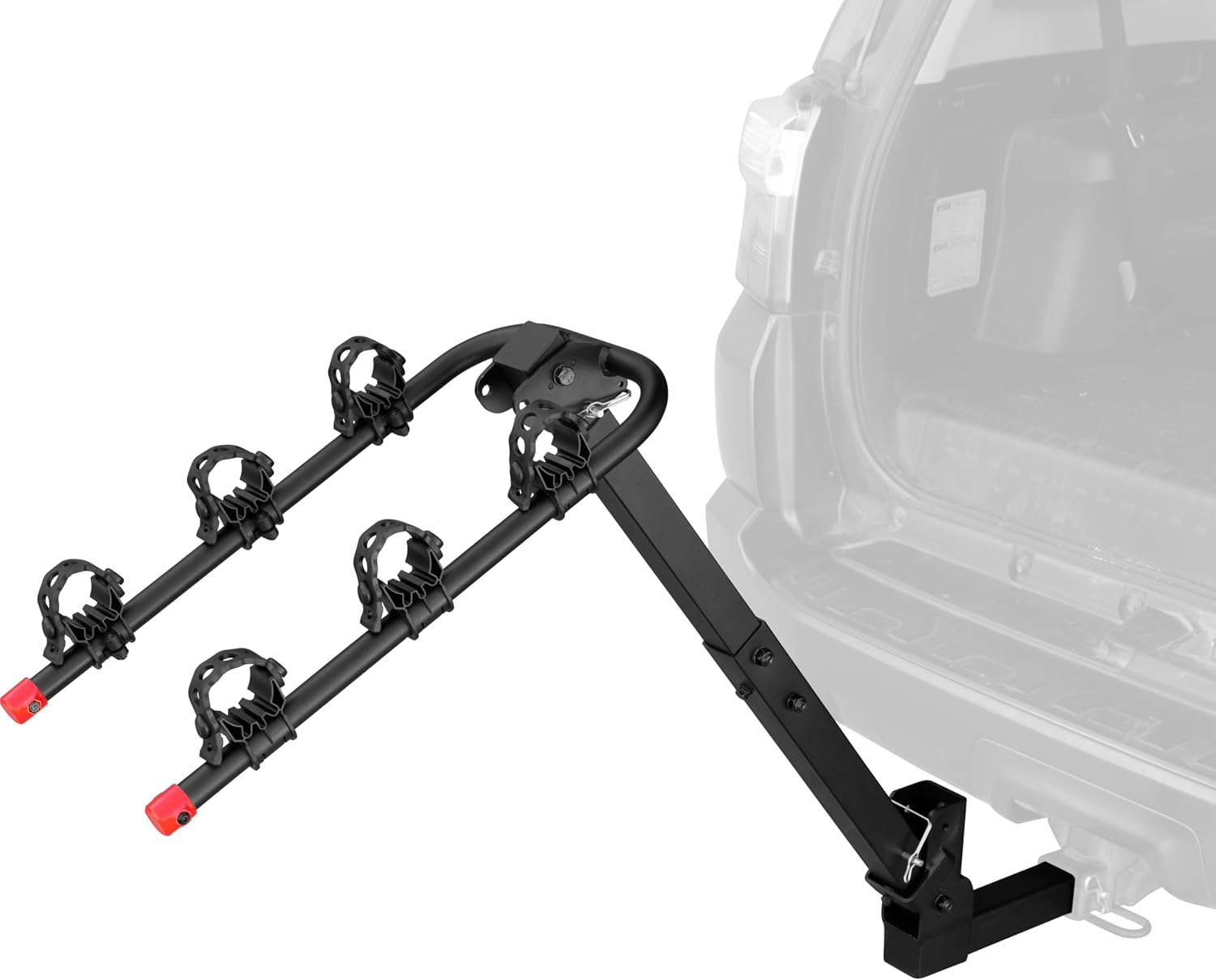Retrospec Lenox 2-5 Bike Rack Hitch for Car, Truck, SUV - 2in Hitch Mount with Foldable Steel Frame, Anti-Rattle Adapter & Tie Down Straps