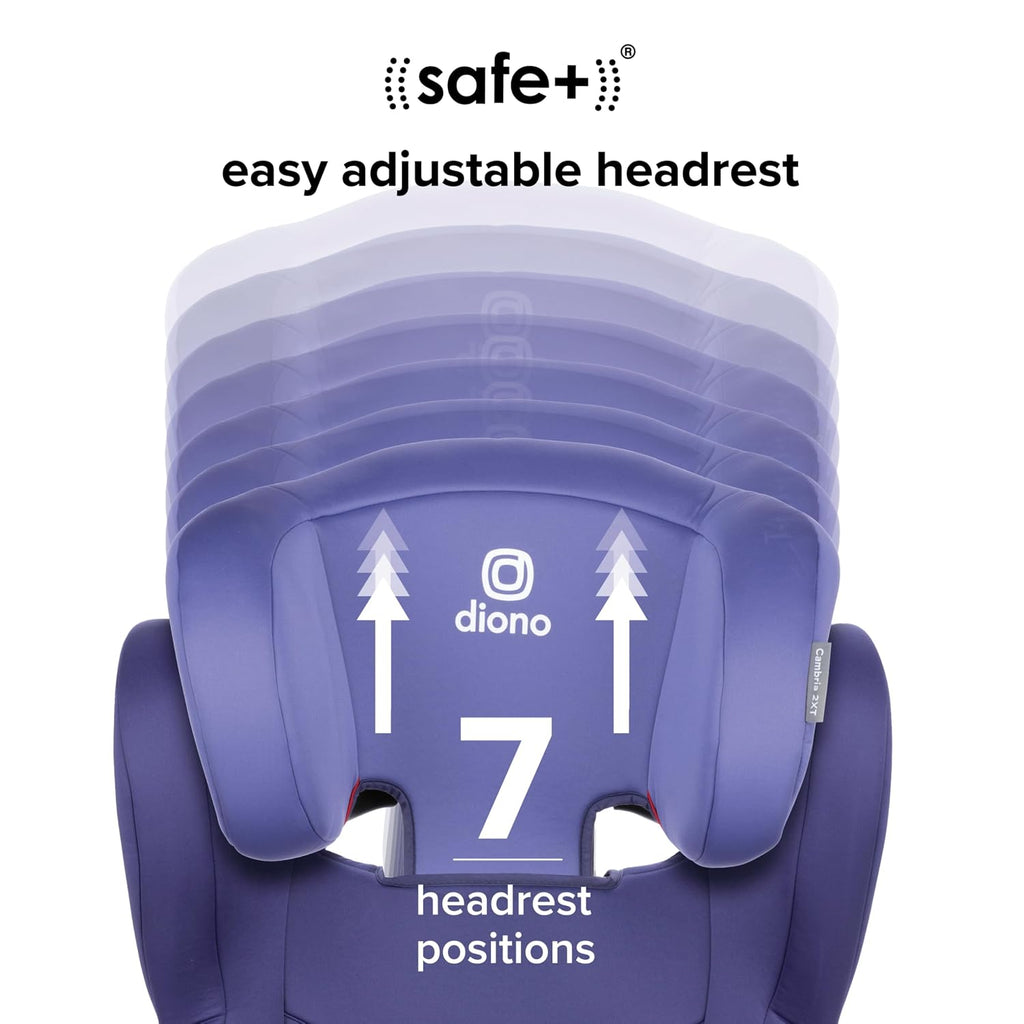 Diono Cambria 2XT XL, Dual Latch Connectors, 2-in-1 Belt Positioning Booster Seat, High-Back to Backless Booster with Space and Room to Grow, 8 Years 1 Booster Seat, Purple Wildberry