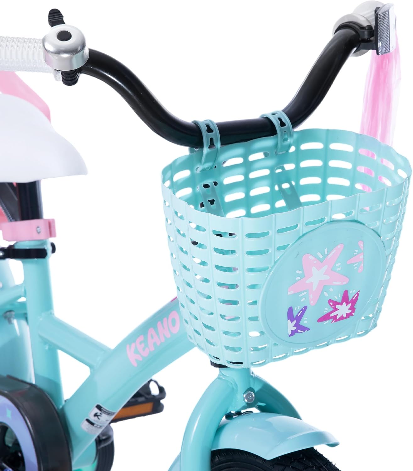 KEANO Zinnia 14 16 20 Inch Kids Bike for Girls Ages 3-10 Years, Girls' Bikes with Training Wheels, Streamers, Basket and Doll Seat, Children Bicycles