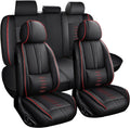 Full Set Car Seat Covers for Chevy Equinox 2005-2025 2026 Leather Seat Covers Waterproof Front Seats&Rear Car Seat Protectors Breathable Seat Cover Black&Red