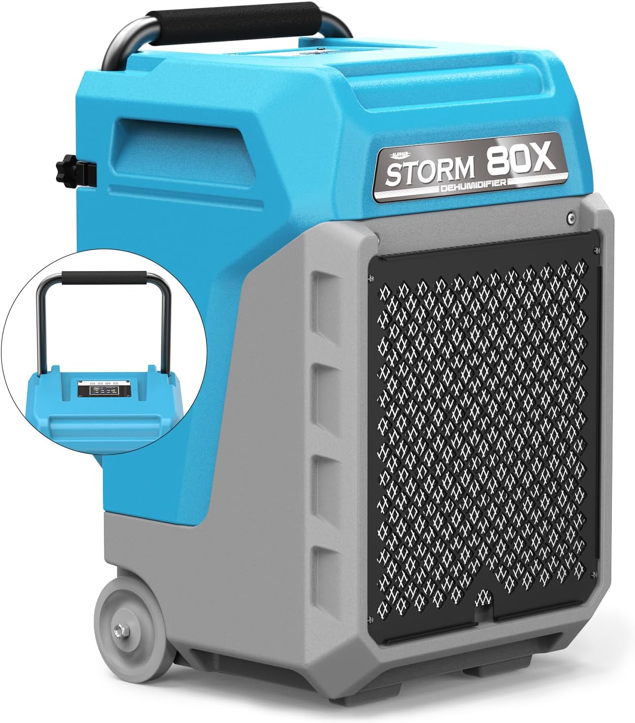 ALORAIR 170 PPD Commercial Dehumidifier with Pump & Drain Hose, LGR Industrial Use, Portable Dehumidifier with Wheels for Water Damage Restore, Carpet Drying, Storm 80X (Blue)