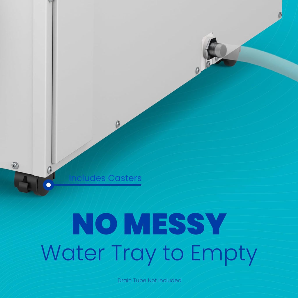 AprilAire E130C Pro 130-Pint Whole-House Dehumidifier with Castors, Energy Star Certified, Commercial-Grade for Basement, Crawlspace, or Whole House up to 7,200 sq. ft.