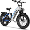 EUYBIKE Electric Bike for Adults 1400W Peak, 48V 20AH(960WH) Removable Battery, 20'x4' Fat Tire Full Suspension 80 Miles Range Step-Thru Hunting Ebike, 7-Speed Dual Brakes Electric Bicycle