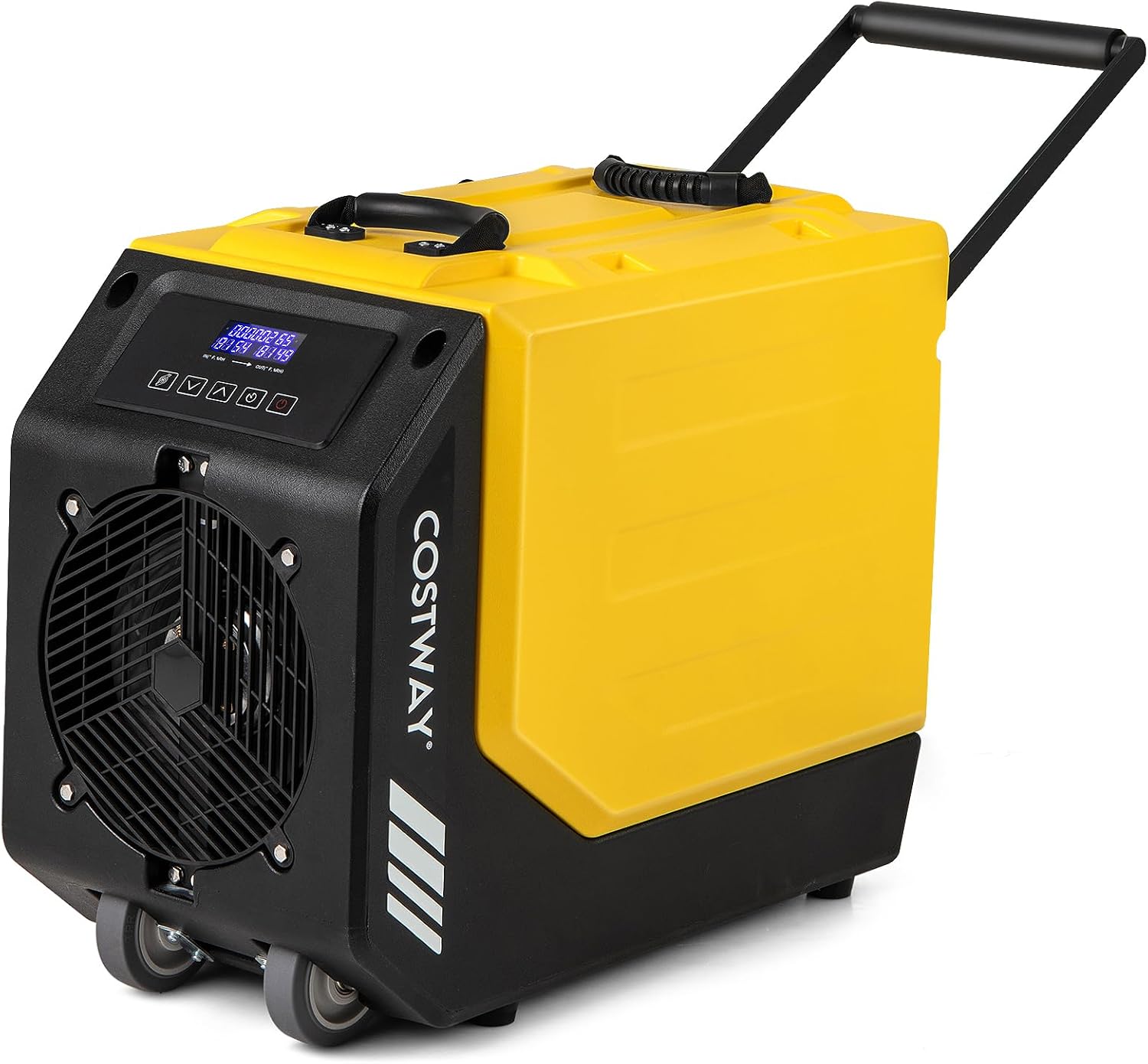 COSTWAY 190 PPD Commercial Dehumidifier with Pump, Rotational Molded Crawl Space Dehumidifier with 26Ft Drain Hose for Water Damage Restoration, Basement (Yellow)