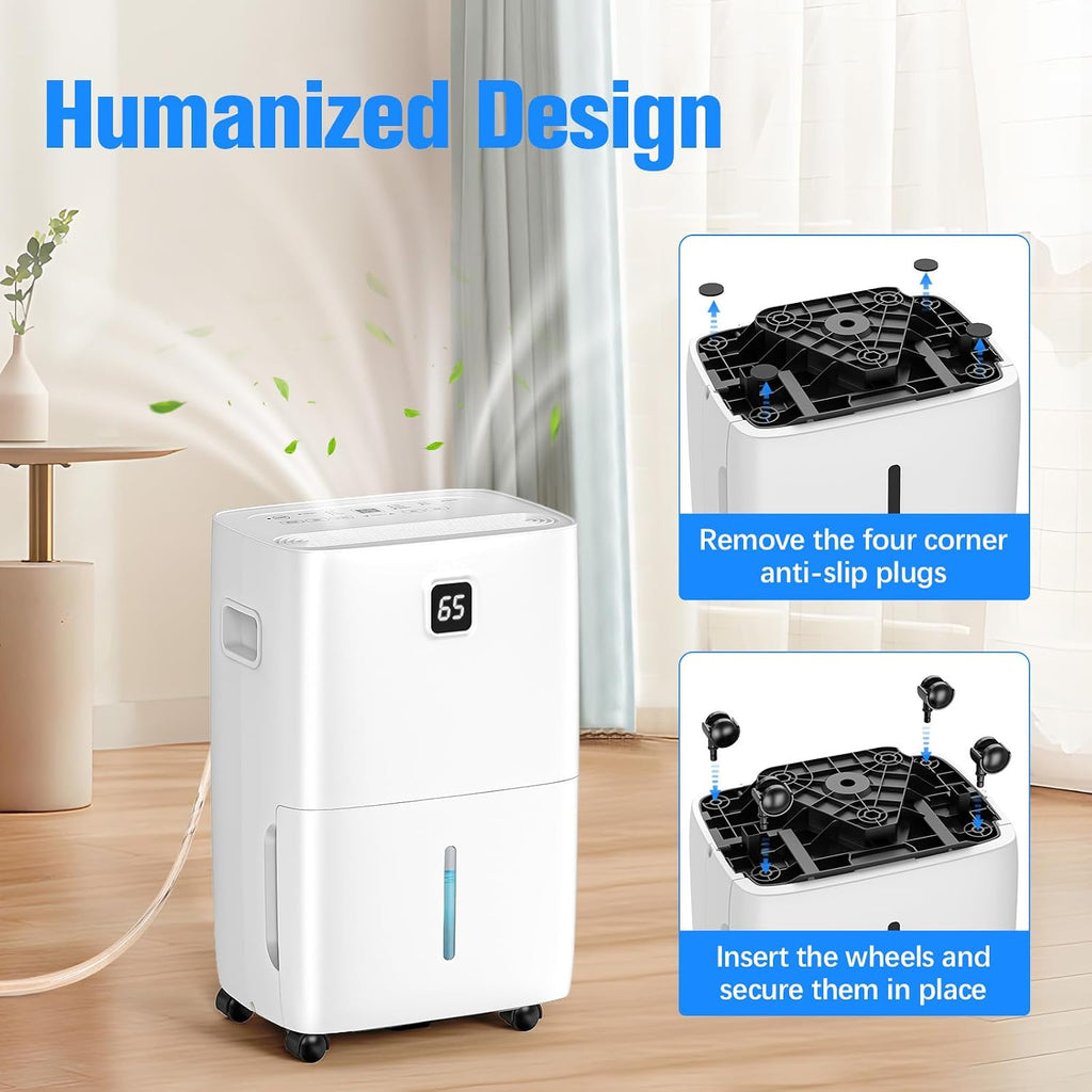 DEVERSE Max 80 Pints Energy Star Dehumidifier for Home/Bedroom/Basement, 5000 Sq.Ft Coverage, with Drain Hose, Smart Humidity Control & Large Tank