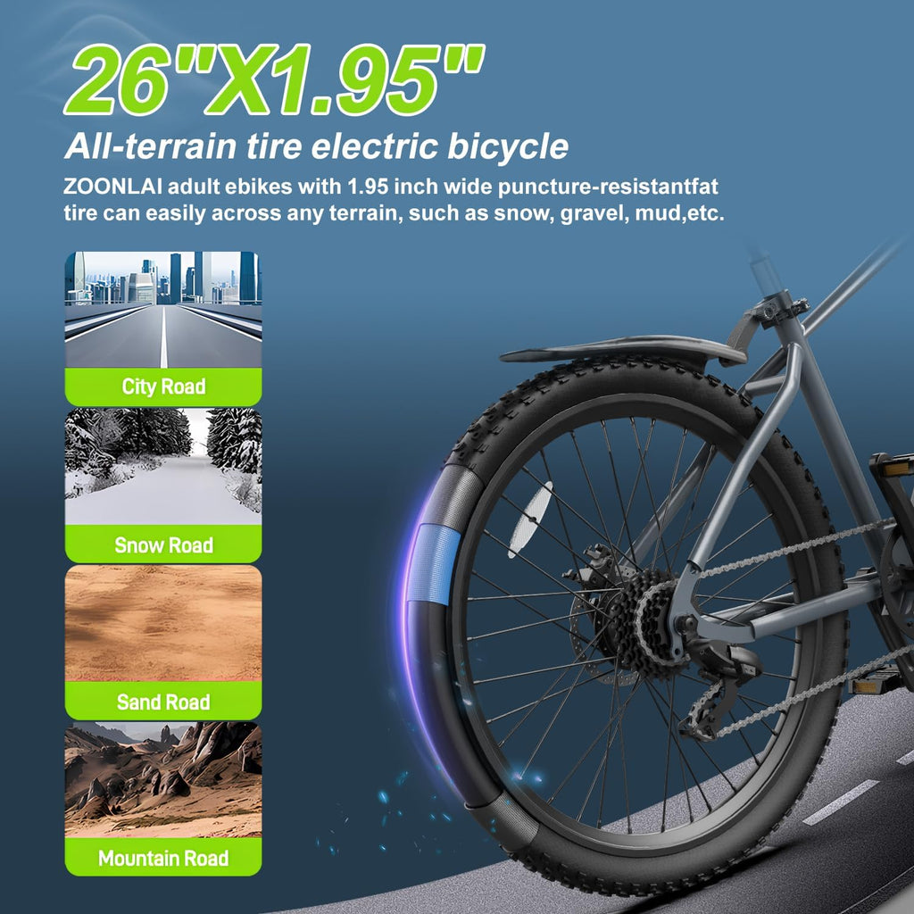 Electric Bike for Adults, 20' 24' 26' 1000W 1500W 2000W Peak Motor, 48V 36V 10AH 13AH Ebike, 30-45Miles 22-25MPH Electric Bicycles, 7-Speed ebikes for Adults