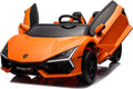 Oryxearth 2-Seater Ride on Car 24V Electric Lamborghini for Kids, 2WD with PU Leather Seats w/Adjustable Safety Belt, 2 Speeds Mode, Bluetooth, Remote Control, Gifts for Children
