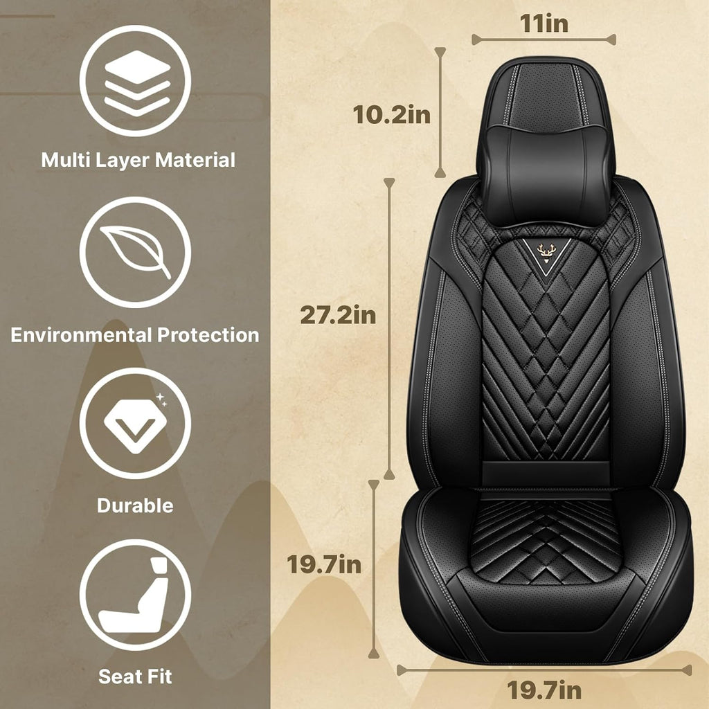 Fit for Ford Explorer 2000-2026 Seat Covers, Fashion Sport Seat Cover with Waterproof Leather, Airbag Safe Design Seat Protector (5 Full Seat Luxury, Pure Black)