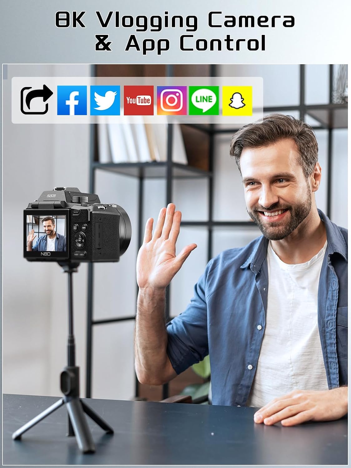8K Digital Camera, 64MP Cameras for Photography with 2.8' Flip Screen, 16X Zoom, WiFi & Autofocus, Vlogging Camera for YouTube, Includes 64GB Card & 2 Batteries (Black)
