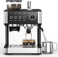 Electactic Espresso Machine with Grinder, 15 Bar Expresso Coffee Machines with Milk Frother Steam Wand, Professional Espresso Maker with Removable Water Tank, Cappuccino & Latte Machine for Home