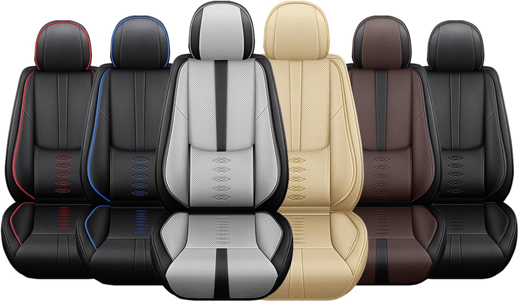 Leather Seat Covers for Mazda CX-50 Hybrid 2025,Premium Car Seat Covers Full Set,Waterproof Car Seat Protectors with Airbag,Comfort Interior Cover Seats for Cars(Black+Brown)