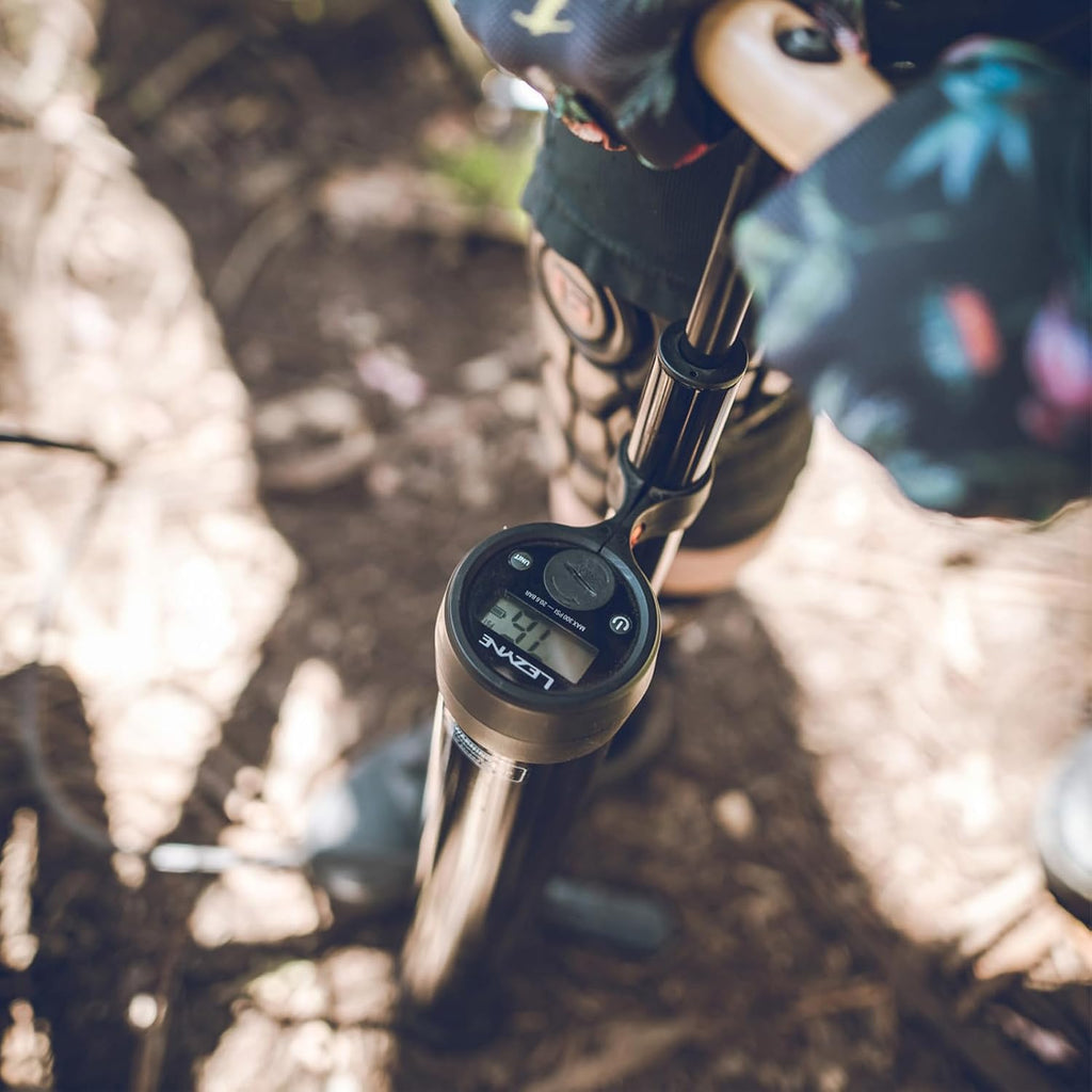LEZYNE High Volume Tubeless Bike Floor Pump Compatible with 2.5' Gauge - 220 PSI Tire Air Pump for Mountain/Gravel Bikes - ABS-1 Pro Tubeless Chuck
