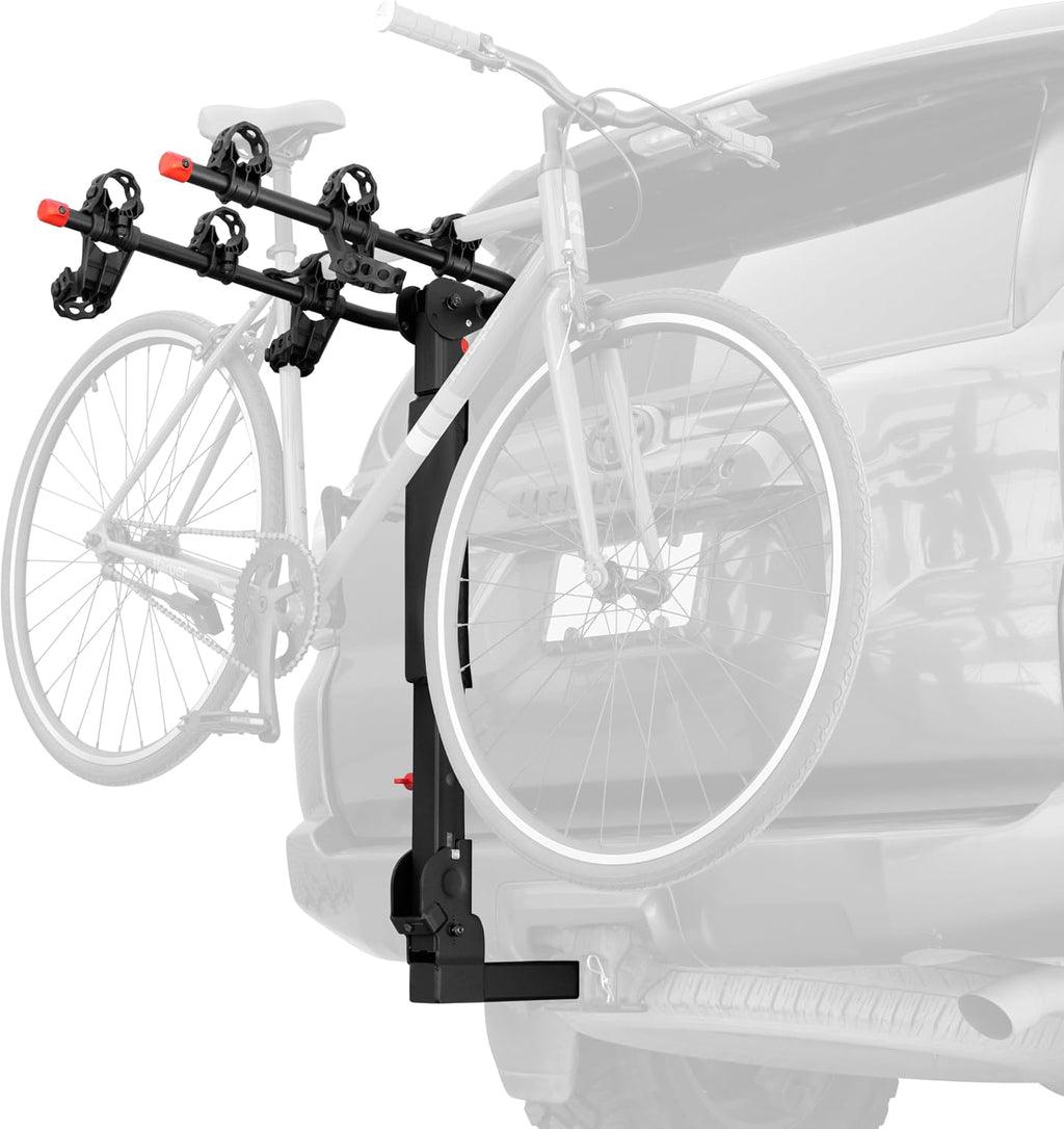 Retrospec Lenox 2-5 Bike Rack Hitch for Car, Truck, SUV - 2in Hitch Mount with Foldable Steel Frame, Anti-Rattle Adapter & Tie Down Straps