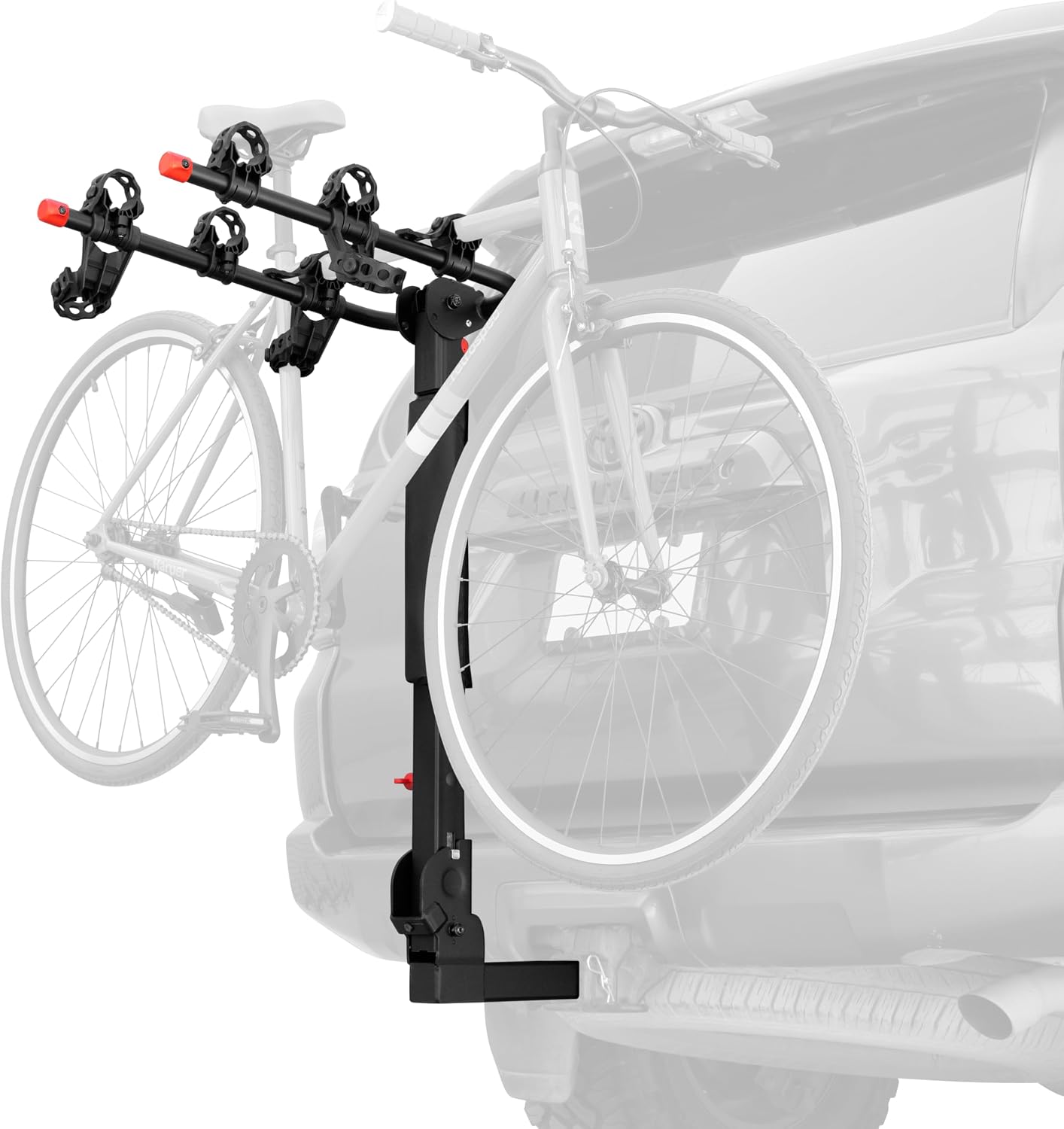 Retrospec Lenox 2-5 Bike Rack Hitch for Car, Truck, SUV - 2in Hitch Mount with Foldable Steel Frame, Anti-Rattle Adapter & Tie Down Straps