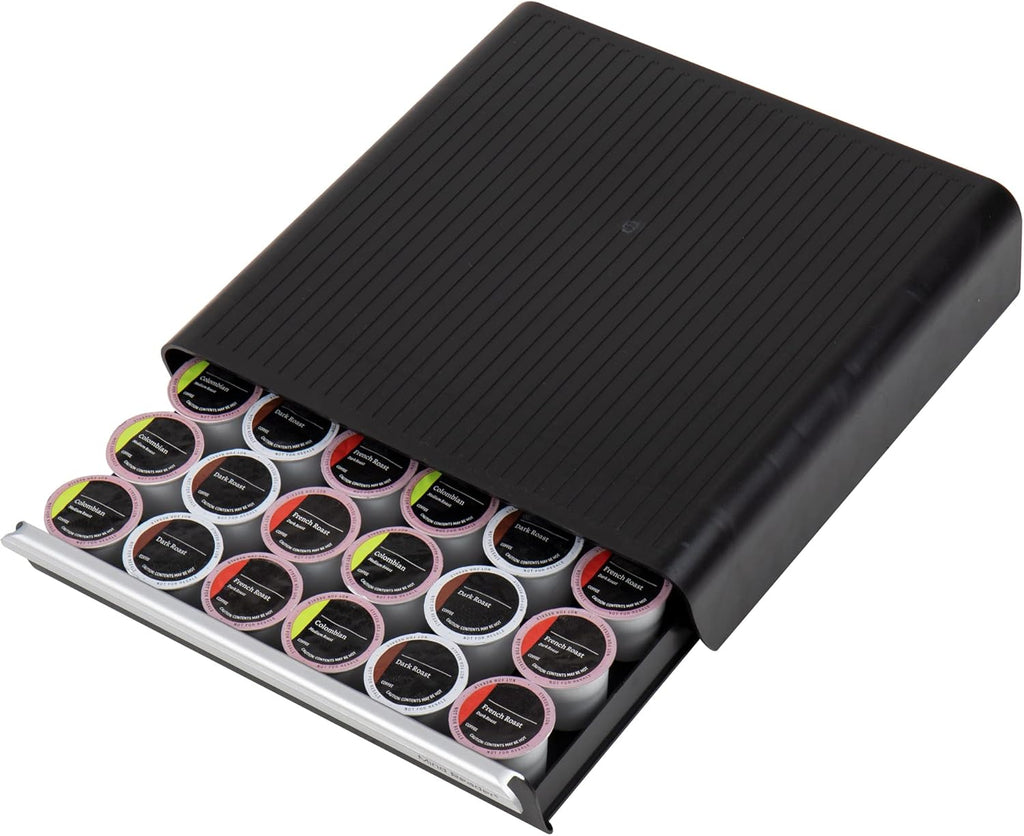 Mind Reader Single Serve Coffee Pod Drawer, 36 Pod Capacity, Countertop Organizer, Breakroom, 12.75'L x 13'W x 3'H, Black (Pack of 6)