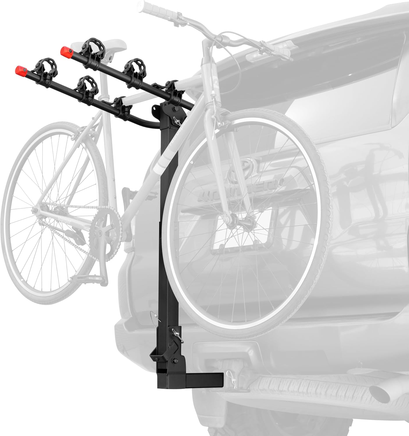 Retrospec Lenox 2-5 Bike Rack Hitch for Car, Truck, SUV - 2in Hitch Mount with Foldable Steel Frame, Anti-Rattle Adapter & Tie Down Straps