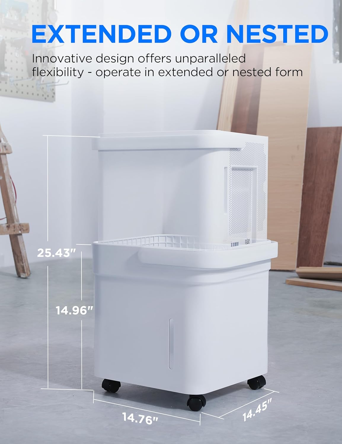 Midea Cube 35 Pint Dehumidifier for Basement and Rooms at Home for up to 3,500 Sq. Ft., Smart Control, Compatible with Alexa (White), Drain Hose Included