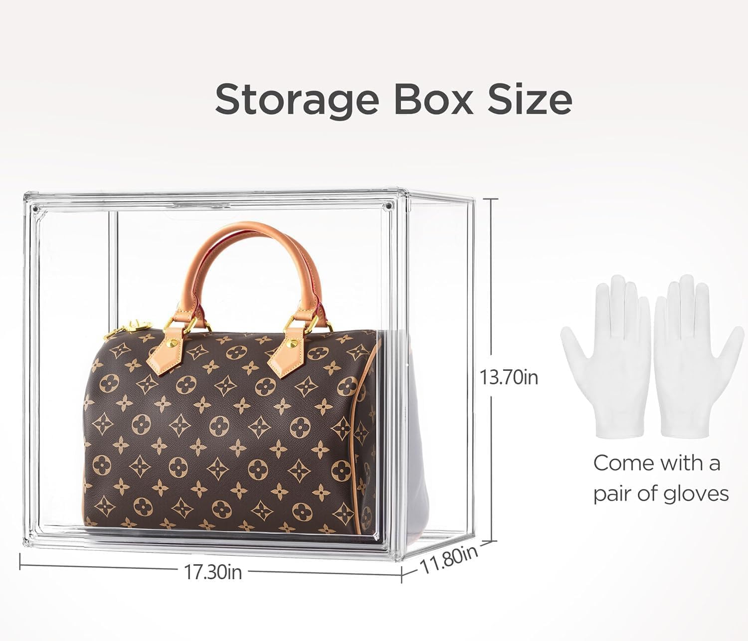 HBlife 5 Pack Purse Storage Organizer for Closet, X-Large Clear Stackable Handbag Display Case Box with Magnetic Door for Collectibles, Cosmetics, Women Heels and Toys