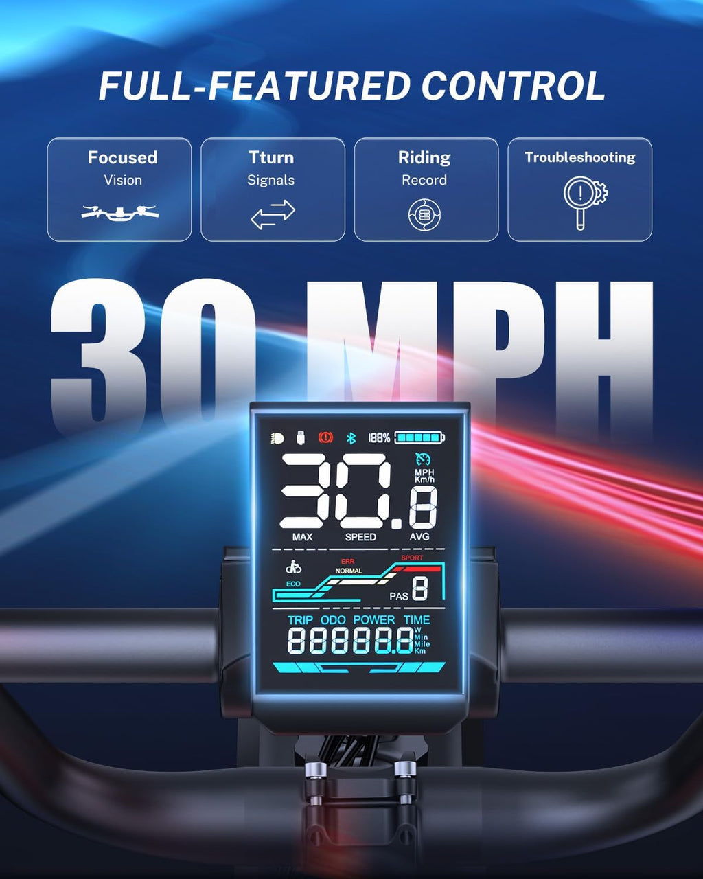 Jasion RetroVolt Electric Bike for Adults, 2000W Peak Motor- 30MPH Electric Dirt Bike, 48V 13AH Battery Mountain EBike, Max 70Miles Electric Motorcycle, 20'' X 4'' Fat Tire All-Terrain E-Bike