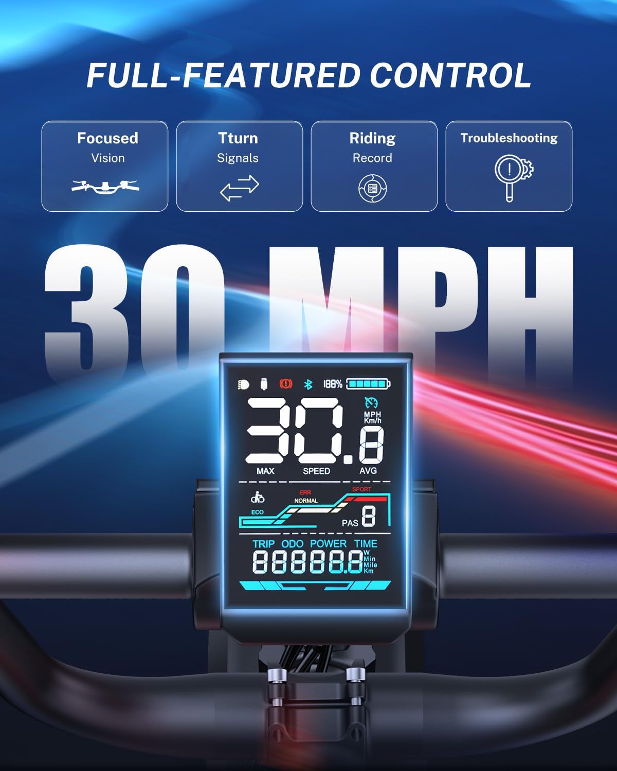 Jasion RetroVolt Electric Bike for Adults, 2000W Peak Motor- 30MPH Electric Dirt Bike, 48V 13AH Battery Mountain EBike, Max 70Miles Electric Motorcycle, 20'' X 4'' Fat Tire All-Terrain E-Bike