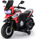 TOBBI Kids Motorcycle Electric Dirt Bike Toddler Motorcycle with Training Wheels 12V Ride on Toys Battery Powered Motor Bike w/Music Headlights for Children, Red