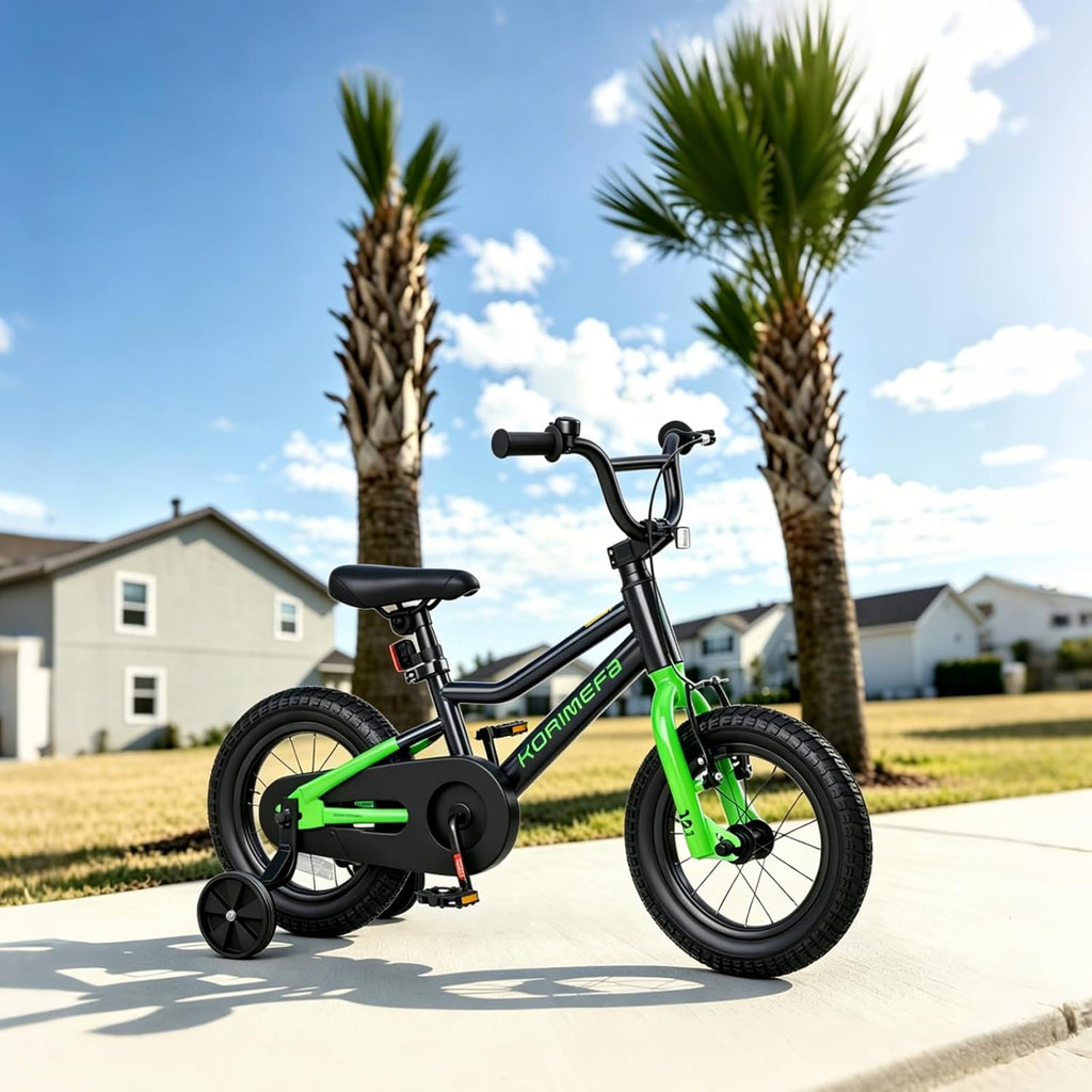 KORIMEFA Kids BMX Bike for 2-8 Years Old, 12 14 16 Inch Coaster Brake Bicycle with Removable Training Wheels, Children Bike for Little Boys & Girls, Rider Height 33-50 Inch