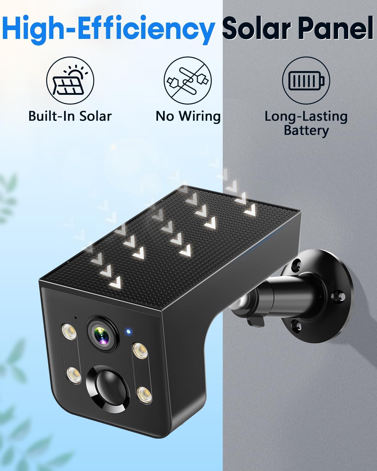 Thybro Solar Outdoor Wireless Camera 4 PCS - 2K HD, AI Motion Detection, Easy Setup, WiFi, Color Night,Outdoor Surveillance for Yard & Driveway, Black